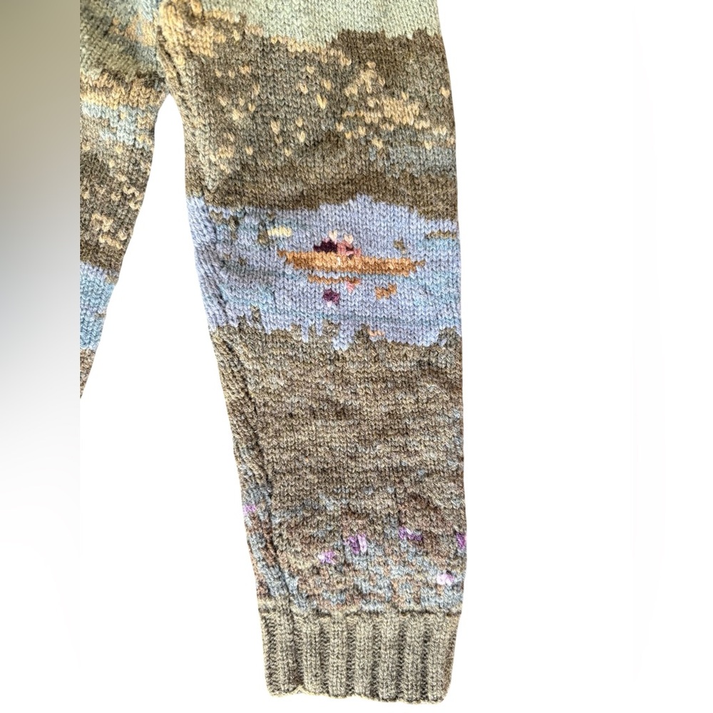 RARE Vtg Ralph Lauren Hand-Knit 100% Lambswool Sweater Dog Horse Carriage Size S - Picture 4 of 12